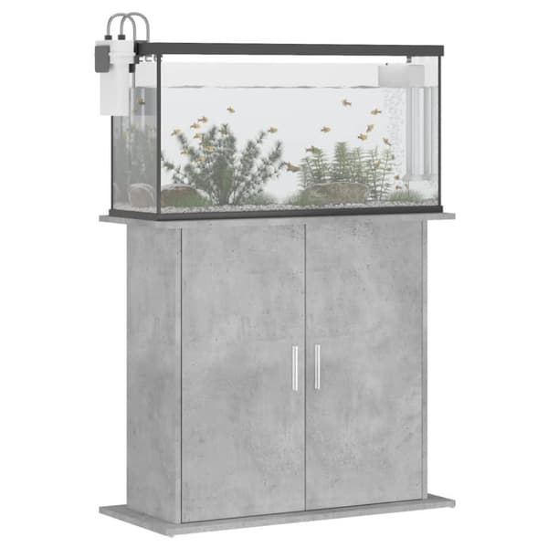 vidaXL Akvariumstativ betonggrå 81x36x73 cm konstruert tre