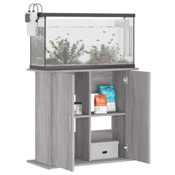 vidaXL Akvariumstativ grå sonoma 81x36x73 cm konstruert tre