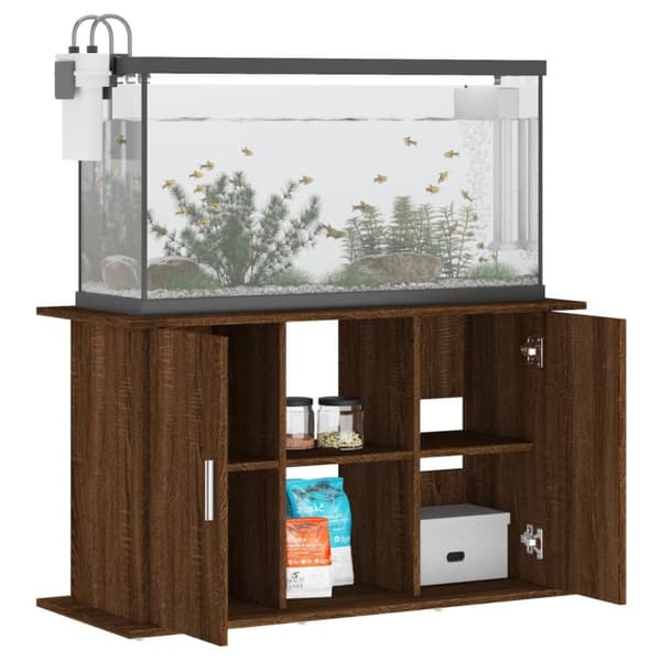 vidaXL Akvariebänk brun ek 101x41x58 cm konstruerat trä