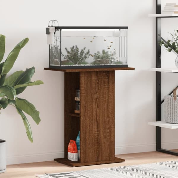 akvariebord 60,5x36x72,5 cm konstrueret træ brun egetræsfarve