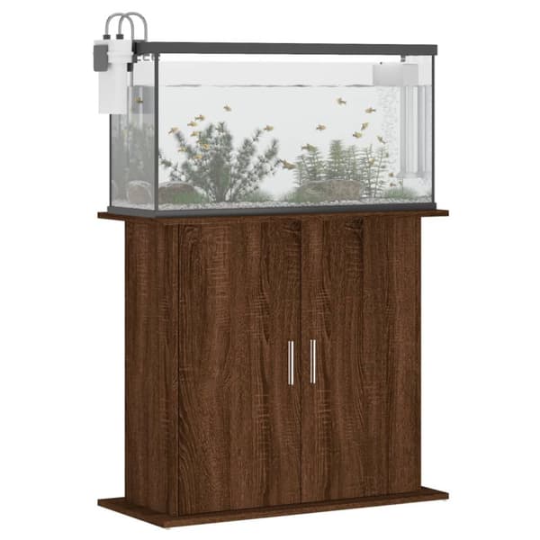 akvariebord 81x36x73 cm konstrueret træ brun egetræsfarve
