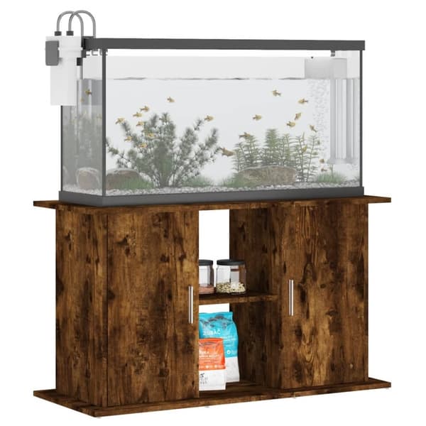 Akvariebänk rökfärgad ek 101x41x58 cm konstruerat trä