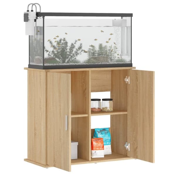 akvariebord 81x36x73 cm konstrueret træ sonoma-eg