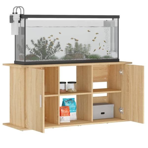 akvariebord 121x41x58 cm konstrueret træ sonoma-eg