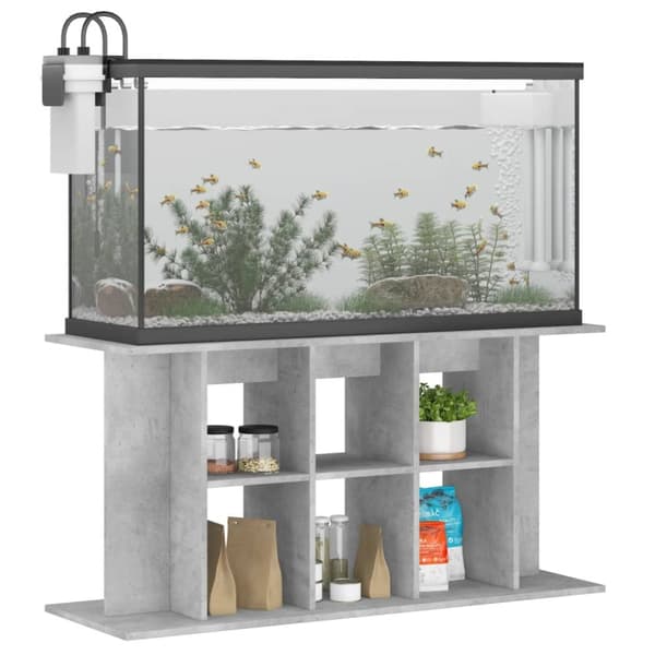akvariebord 120x40x60 cm konstrueret træ betongrå