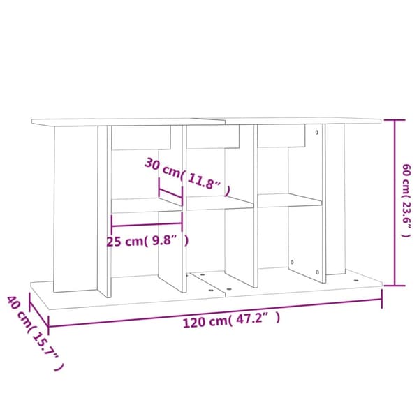 Akvaarioteline harmaa Sonoma 120x40x60 cm tekninen puu