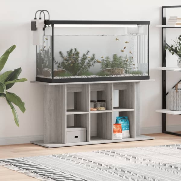 akvariebord 120x40x60 cm konstrueret træ grå sonoma-eg