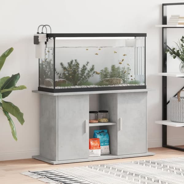 akvariebord 101x41x58 cm konstrueret træ betongrå