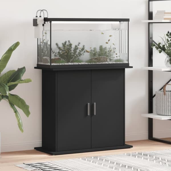 akvariebord 81x36x73 cm konstrueret træ sort
