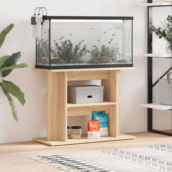 akvariebord 80x35x60 cm konstrueret træ sonoma-eg