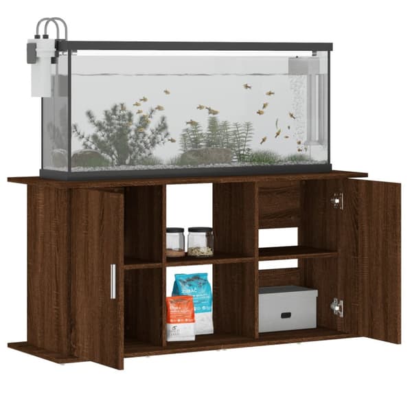 Akvaarioteline ruskea tammi 121x41x58 cm tekninen puu