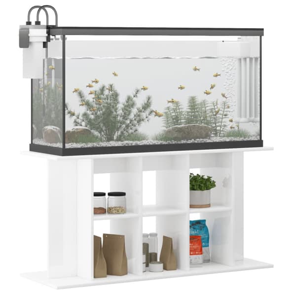 vidaXL Akvaarioteline korkeakiilto valkoinen 120x40x60 cm tekninen puu -  Akvaariotelineet