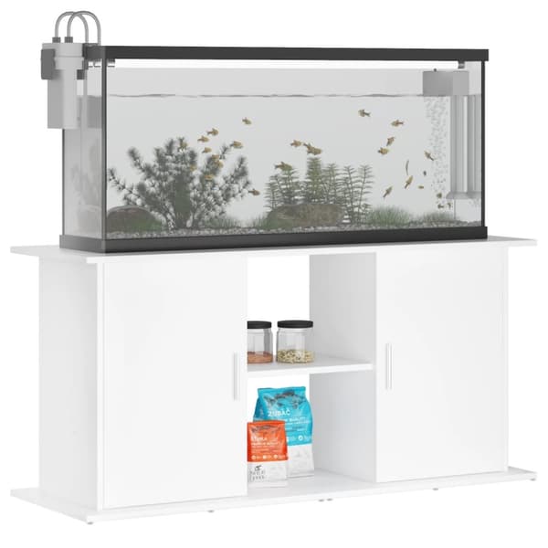 vidaXL akvariebord 121x41x58 cm konstrueret træ hvid -  Standere til akvarium