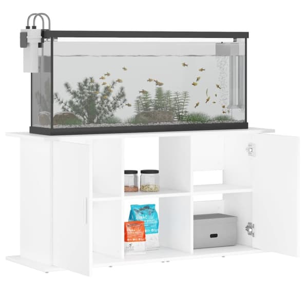 vidaXL akvariebord 121x41x58 cm konstrueret træ hvid -  Standere til akvarium