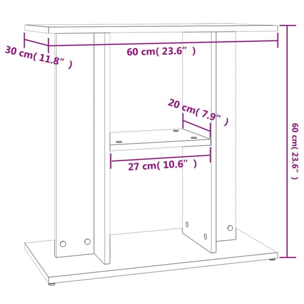 vidaXL Akvaarioteline Sonoma-tammi 60x30x60 cm tekninen puu -  Akvaariotelineet