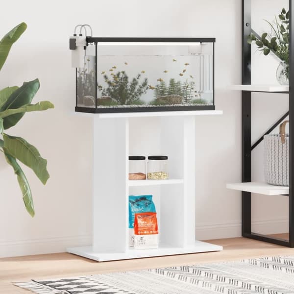 vidaXL Akvaarioteline korkeakiilto valkoinen 60x30x60 cm tekninen puu -  Akvaariotelineet