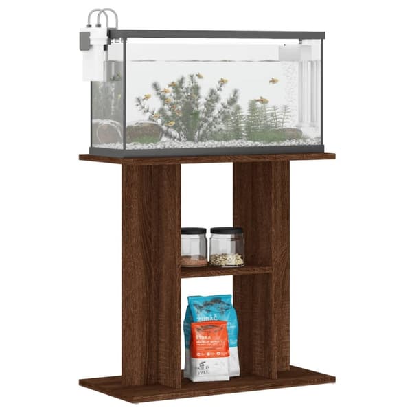 The Living Store akvariebord 60x30x60 cm konstrueret træ brun egetræsfarve -  Standere til akvarium