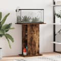 Miniatyrbillede 2 af 10: The Living Store akvariebord 60,5x36x72,5 cm konstrueret træ røget egetræsfarve -  Standere til akvarium