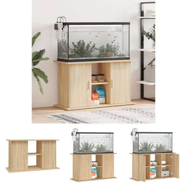 The Living Store Akvaarioteline Sonoma-tammi 101x41x58 cm tekninen puu -  Akvaariotelineet