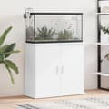 Miniatyrbillede 2 af 11: The Living Store akvariebord 81x36x73 cm konstrueret træ hvid -  Standere til akvarium