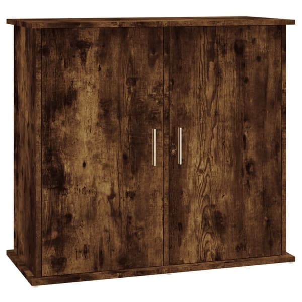 The Living Store akvariebord 81x36x73 cm konstrueret træ røget egetræsfarve -  Standere til akvarium