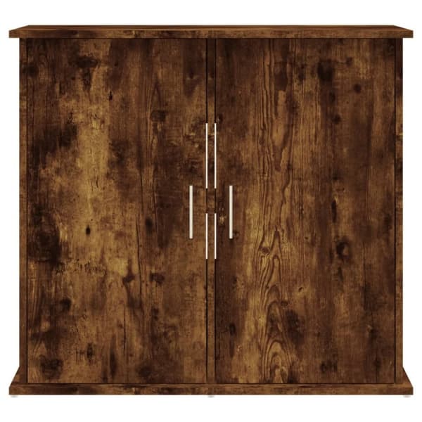 The Living Store akvariebord 81x36x73 cm konstrueret træ røget egetræsfarve -  Standere til akvarium