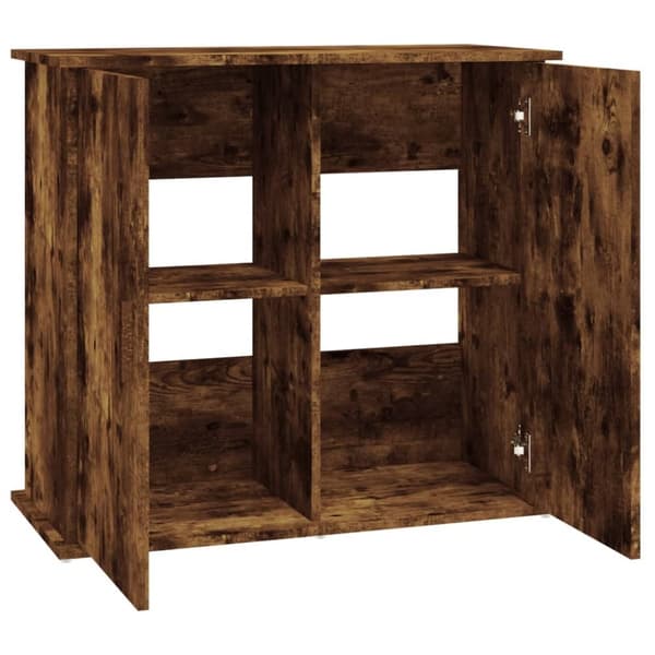 The Living Store akvariebord 81x36x73 cm konstrueret træ røget egetræsfarve -  Standere til akvarium