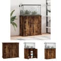 Miniatyrbillede 1 af 11: The Living Store akvariebord 81x36x73 cm konstrueret træ røget egetræsfarve -  Standere til akvarium