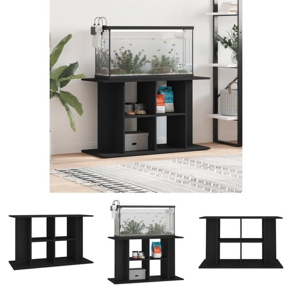 The Living Store Akvaarioteline musta 100x40x60 cm tekninen puu -  Akvaariotelineet