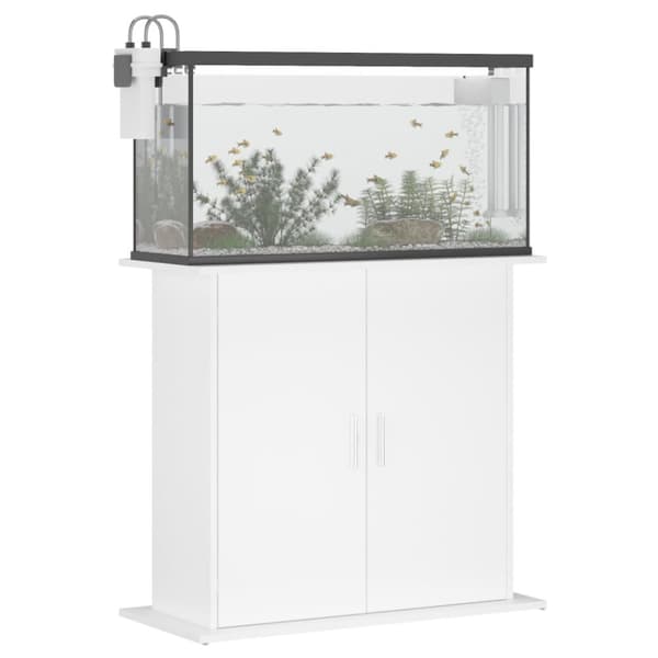The Living Store Akvaarioteline valkoinen 81x36x73 cm tekninen puu -  Akvaariotelineet