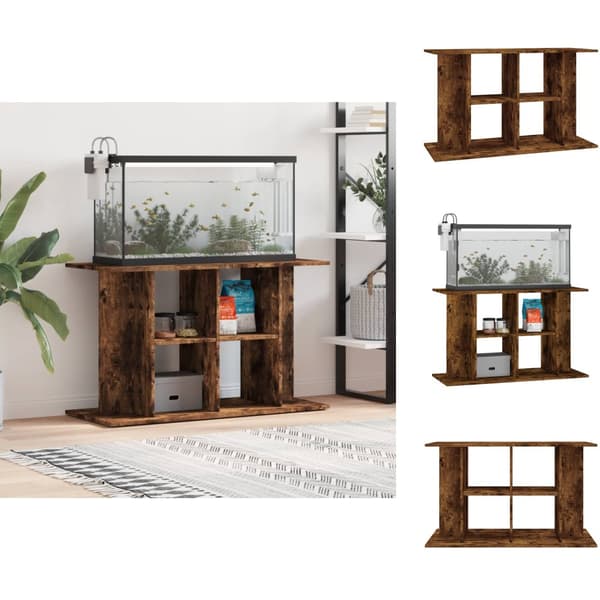 Standere til akvarium - Living akvariebord 100x40x60 cm konstrueret træ røget egetræsfarve
