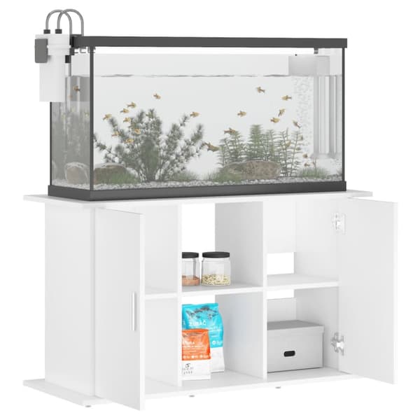 Standere til akvarium - Living akvariebord 101x41x58 cm konstrueret træ hvid