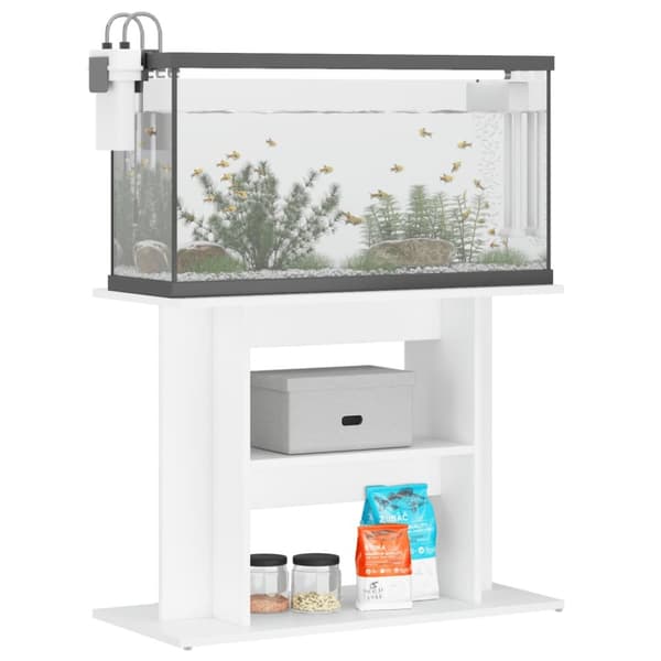 Akvarieställ - Living Akvariebänk vit 80x35x60 cm konstruerat trä