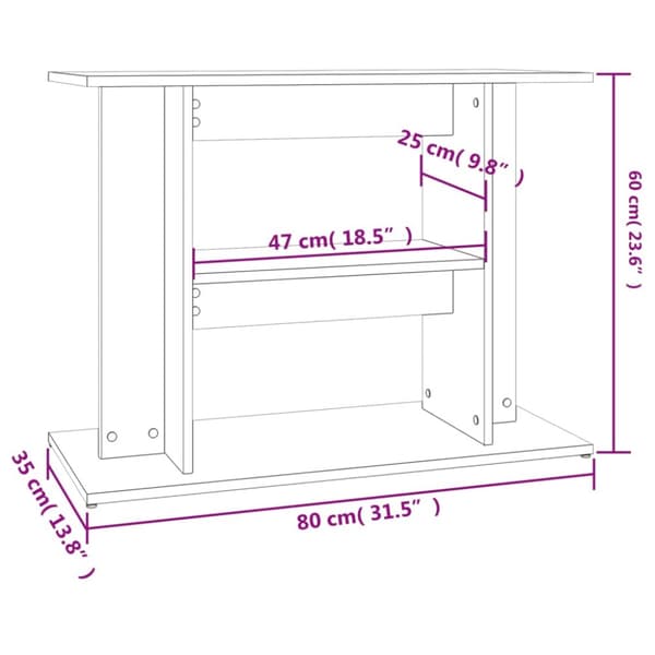 Akvarieställ - Living Akvariebänk vit 80x35x60 cm konstruerat trä