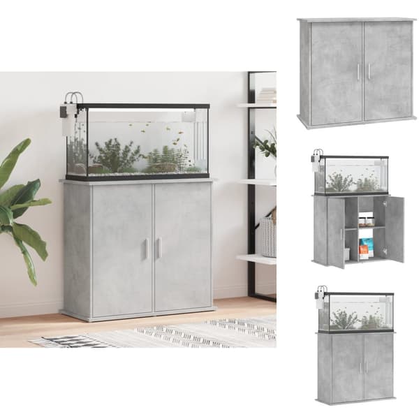 Akvarieställ - Living Akvariebänk betonggrå 81x36x73 cm konstruerat trä