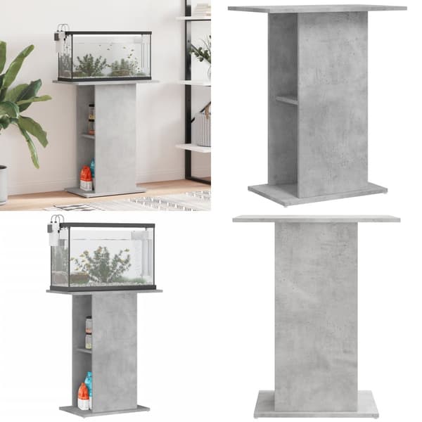 Akvariebord 60,5x36x72,5 cm konstrueret træ betongrå - Akvariestativ - Akvariestativer - Home & Living