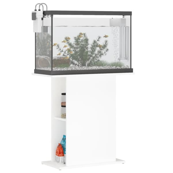 Akvaarioteline valkoinen 75x36x72,5 cm tekninen puu - Akvaarioteline - Akvaariotelineet - Home & Living