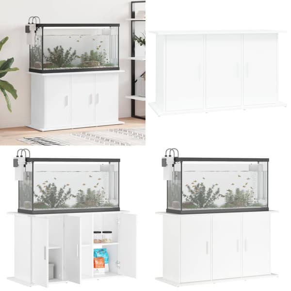 Akvariebord 101x41x58 cm konstrueret træ hvid - Akvariestativ - Akvariestativer - Home & Living