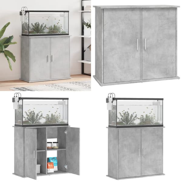 Akvaarioteline betoninharmaa 81x36x73 cm tekninen puu - Akvaarioteline - Akvaariotelineet - Home & Living
