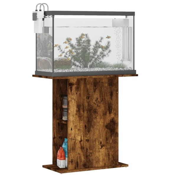 akvariebord 75x36x72,5 cm konstrueret træ røget egetræsfarve