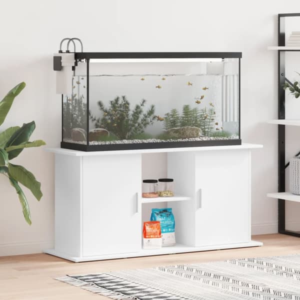 Akvariebänk vit 121x41x58 cm konstruerat trä
