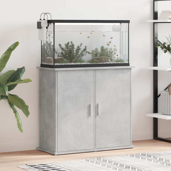 Akvariebänk betonggrå 81x36x73 cm konstruerat trä