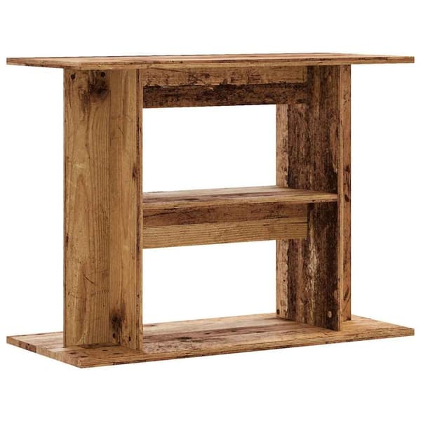 akvariebord 80x35x60 cm konstrueret træ antikt trælook