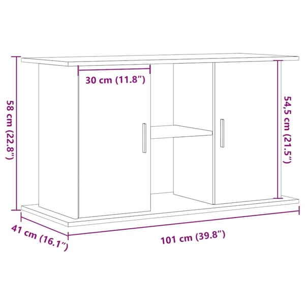Akvaarioteline artesaani tammi 101x41x58 cm tekninen puu