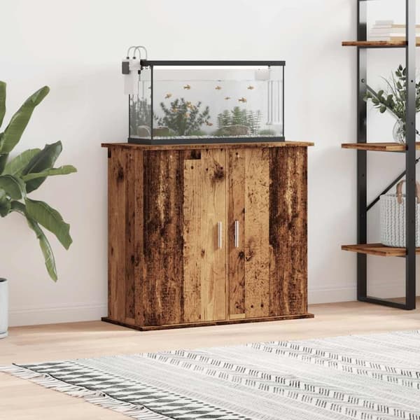 akvariebord 81x36x73 cm konstrueret træ antikt eg