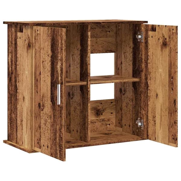 akvariebord 81x36x73 cm konstrueret træ antikt eg
