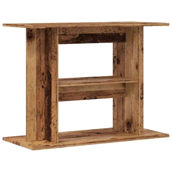 vidaXL Akvariebänk åldrat trä 80x35x60 cm konstruerat trä