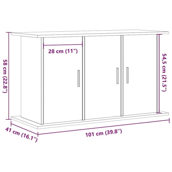 vidaXL Akvariumstativ gammelt tre 101x41x58 cm konstruert tre