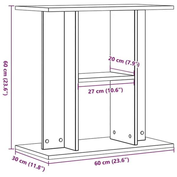 vidaXL Akvaarioteline vanha puu 60x30x60 cm tekninen puu