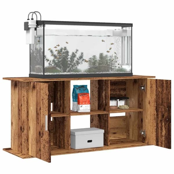 vidaXL Akvariumstativ gammelt tre 121x41x58 cm konstruert tre